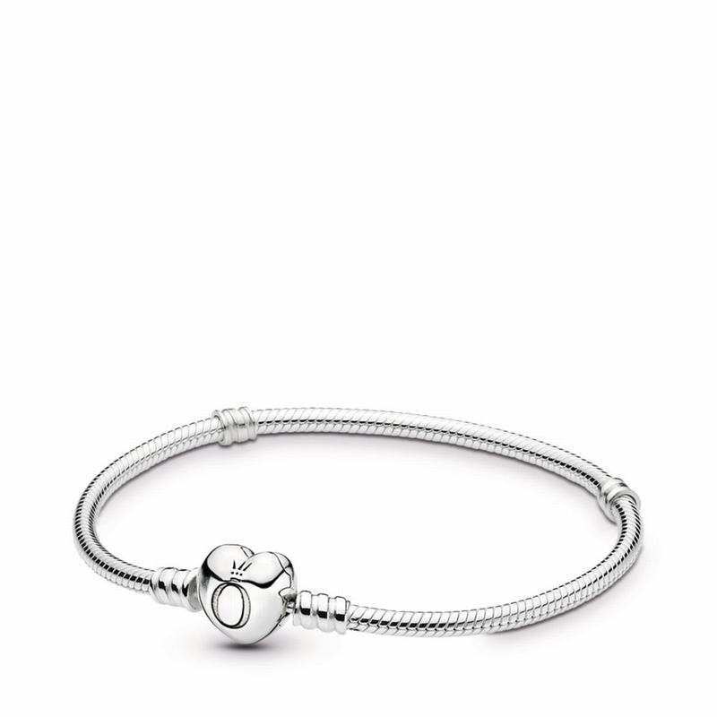 Pandora Moments Heart & Snake Chain Bracelet Ireland - Sterling Silver - 521694BTP